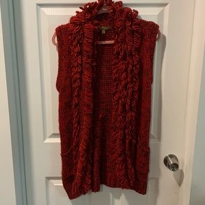 Ellen Tracy red winter sleeveless sweater